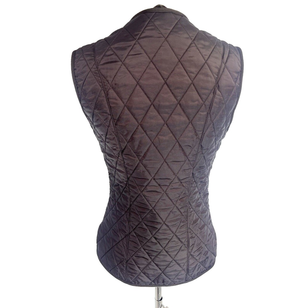 Barbour Womens Brown Quilted Fleece Lined Betty Vest Size 4 US Zip Old Money - Picture 3 of 14